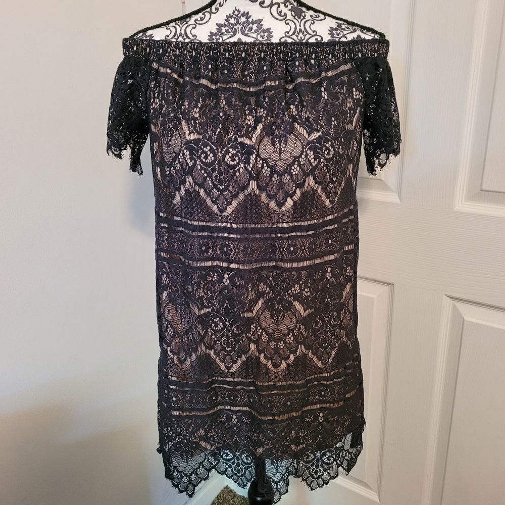 Rue 21 Black lace off shoulder party dress